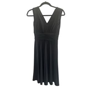 Suzi Chin for Maggy boutique dress 4 Black Sleeveless Ruched Fit Flare #5068